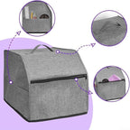 Overlock Sewing Machine Cover with Oxford Cloth and Multiple Storage Pockets, Protective Dust Shield for Serger or Overlock Machine, Fits 31.5 x 29 x 28.5 cm, Simpleto Clean for Home Sewing(Grey)