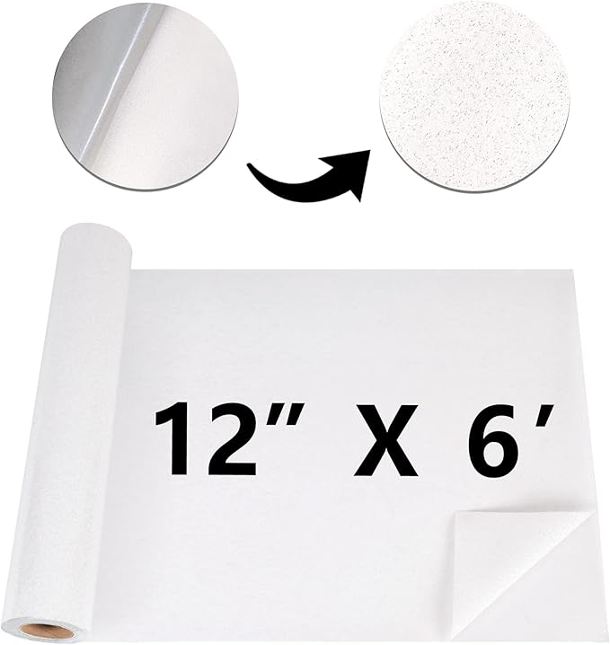 White Glitter HTV Heat Transfer Vinyl Rolls 12inch by 6feet PU Stretch Iron on Vinyl HTV Vinyl for T-Shirt for Silhouette and Cameo (6Ft, Z1-Glitter White)