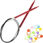 KnitPro Dreamz Circular Knitting Needles 16 inch, Size 8 (40cm, 5.00mm) with 10 Colorful Stitch Markers
