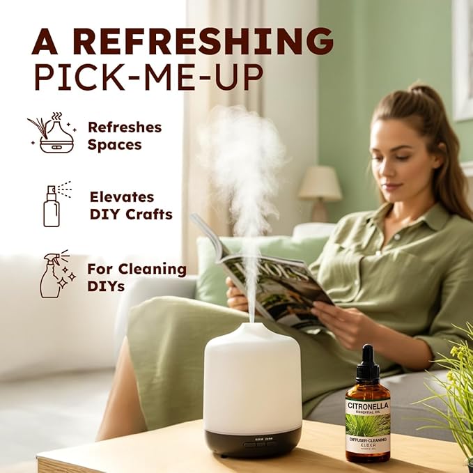 KUKKA Citronella Essential Oils - 4 Fl Oz - for Hair, Skin, Diffuser, Aromatherapy & DIY Soap Making Scent