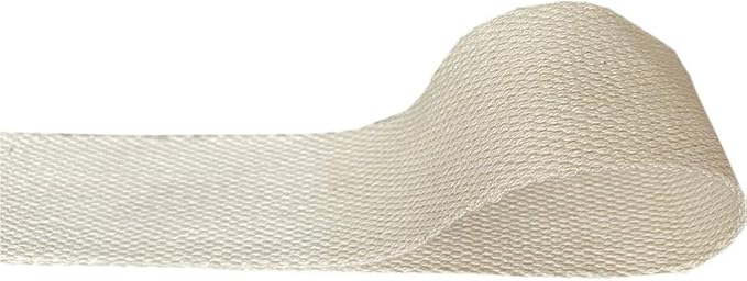 QIANF 1 Inch Natural Heavy Cotton Webbing 10 Yards for Bags Backpack Straps Belts Tote Bag Handles Pet Collars Fabric Purse Making Crafts