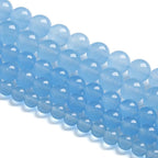 10MM 38PCS Blue Aquamarine Chalcedony Spacer Loose Beads for Jewelry Making DIY Bracelet Necklace