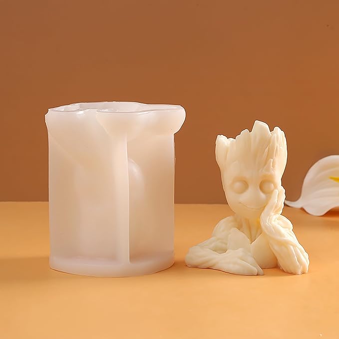 Groot Mold Groot Man Mold Tree Man Candle Mold Body Mold Resin Casting Mold Resin Making Molds Silicone Mold for Candle Home Decorate Mold Candle Making Mold 3D Animal Mold