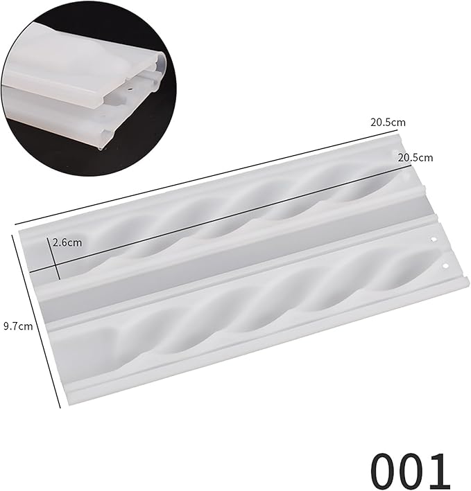 2 Pack Stick Candle Wave Pillar Candle & Resin Mold - Resin Casting Silicone Molds for Home Decor & Candle Making Wave Spiral Mold