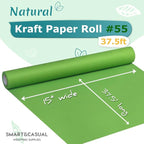 SMART&CASUAL 15" x 450" (37.5') Kraft Paper Roll for Art Craft Supplies Gift Wrapping Moving Packing Kids Painting Drawing Paint Easel Poster Chart Paper (Medium Green, 15" W x 450" L (37.5'))