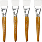 1 1/2 inch Flat Paint Brushes for Acrylic Painting,4 Pieces 38mm Large Craft Basecoating PaintBrushes with Wooden Handle for Acrylic, Oil, Body, Facial mask Brushes