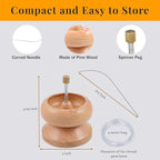 SHOP LC DELIVERING JOY Seed Bead Spinner for Jewelry Making Kit Clay Bead Spinner with Big Eye Beading Needle & 3mtr Wire - Necklace Bracelet Maker Wooden Birthday Gifts - Pinewood