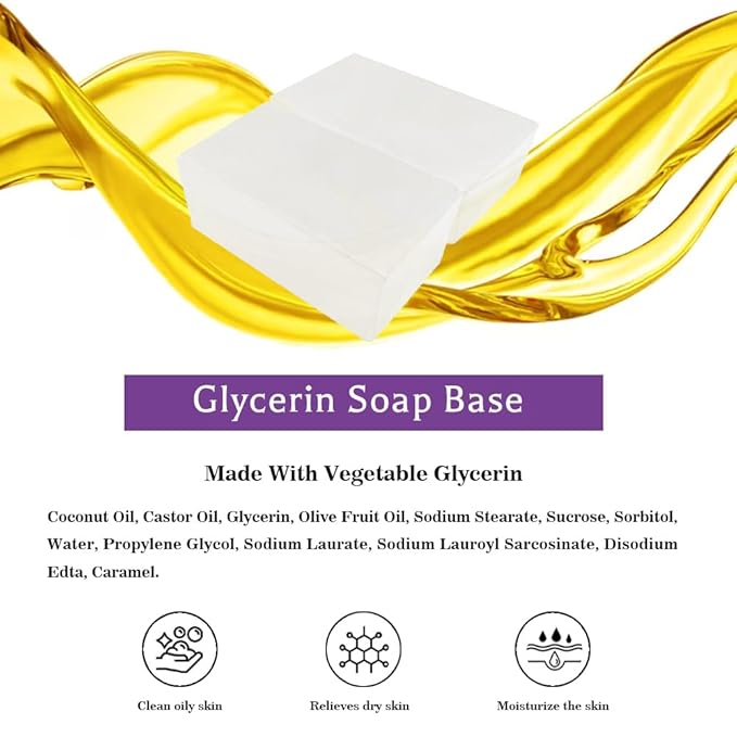 Soap Base Melt and Pour Glycerin Soap Base (2LB, Glycerin （Unscented）)