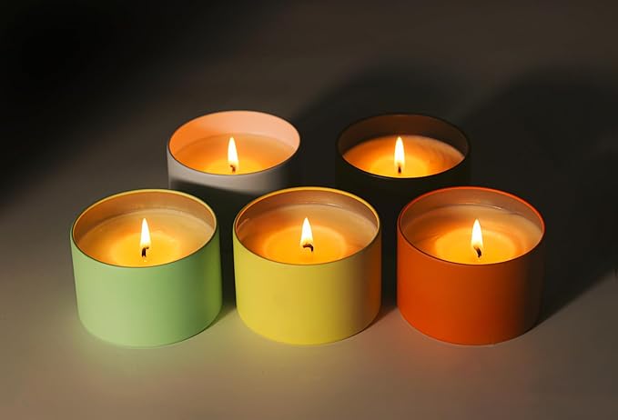 Aroparc Candle Tins 8oz with Lids, 24 Pack Seamless Candle Containers for Candle Making Supplies Empty Candle Jars - Orange