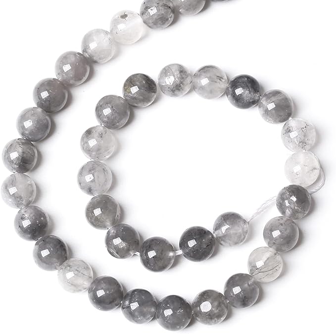 10MM 36PCS Natural Stone Cloudy Quartz Crystal Beads for Jewelry Making DIY Bracelet 1 Strand