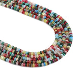 Natural Mix Colored Stone Spacer Beads Caps Rondelle Disk Loose Beads for Beading Jewelry Making 4mmx2mm 38cm