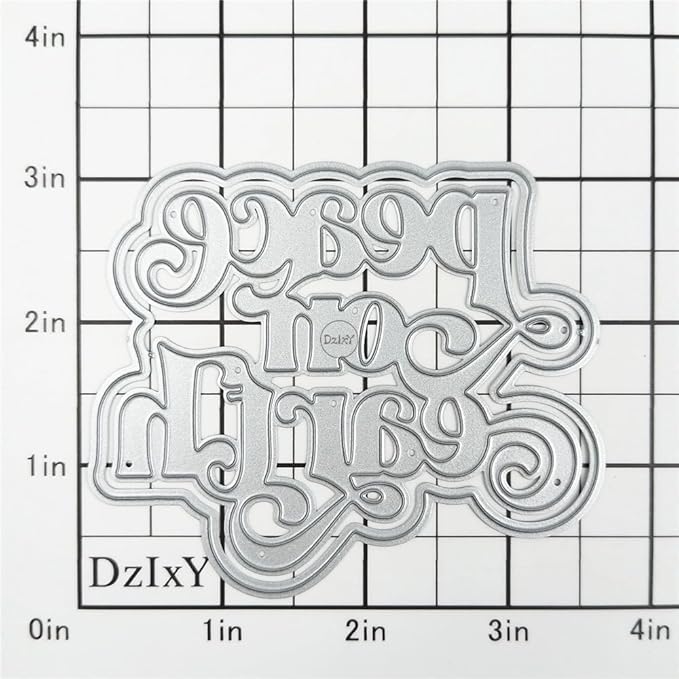DzIxY Christmas Blessing Words Metal Cutting Dies for Card Making Kit Embossing Paper Die Cuts Scrapbook Machine Stencils Storage Pockets Supplies
