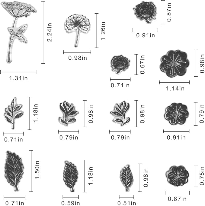 Flowers Leaf Background Clear Stamps with Sentiments, Dandelion Flowers Leaves Butterfly Clear Rubber Stamp for Holiday Card Making Decoration and DIY Scrapbooking Album DIY Crafts