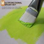 1 1/2 inch Flat Paint Brushes for Acrylic Painting,4 Pieces 38mm Large Craft Basecoating PaintBrushes with Wooden Handle for Acrylic, Oil, Body, Facial mask Brushes