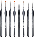 Transon Fine Detail Art Paint Brush Set 8pcs with Triangular Handle for Miniatures Model Craft Face Painting Suitable for Acrylic Gouache Watercolor Oil