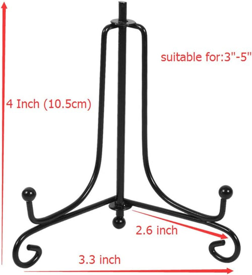 (2 pack) Iron Display Stand, Black Iron Easel Plate Display Photo Holder Stand, Displays Picture Frames, Decorative Plates,Tablets and Art 4 Inch