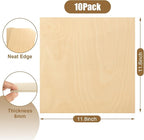 10 Pack 12 x 12 x 1/8 Inch Baltic Birch Plywood 6mm Baltic Wood Sheet, Baltic Birch Sheets for Cricut Maker, Architectural Models, Drawing Painting, Engraving Wood Burning Laser
