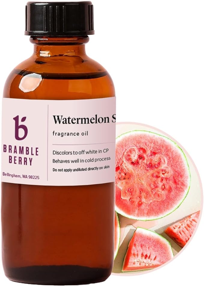 Bramble Berry Watermelon Sugar Fragrance Oil 2 oz | Sweet Fruity Scent for Soap Making, Candles, Lotion, Bath Bombs & Perfume | Skin Safe, Vegan, Paraben & Phthalate Free