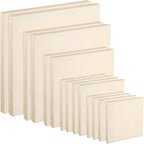 Wood Canvas Boards Unfinished Wooden Panel Boards Paint Pouring Panels for Painting Drawing Home Decor(14 Pieces,4.7 x 4.7, 6 x 6, 8 x 8, 10 x 10, 12 x 12)
