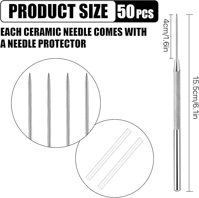 Lainballow 50 pcs Clay Needle Tools, Clay Modeling Tools, 6 in Ceramic Needle Detail Tools, Pottery Sculpture Needle Supplies for Clay Ceramic Pottery Sculpting Texturing Carving