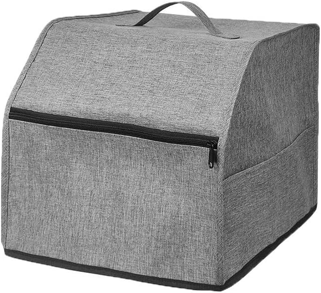 Overlock Sewing Machine Cover with Oxford Cloth and Multiple Storage Pockets, Protective Dust Shield for Serger or Overlock Machine, Fits 31.5 x 29 x 28.5 cm, Simpleto Clean for Home Sewing(Grey)