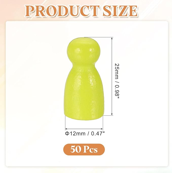 uxcell 50Pcs Wood Peg Dolls Unfinished, 1" x 1/2" Natural Wooden Blank Family Figures Peg Dolls Body for Painting, Decoration, Craft Art Projects, Yellow