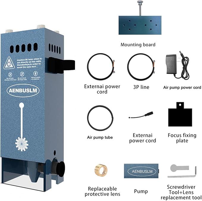 AENBUSLM 80W Laser Module with Air Assit for Laser Cutter & Laser Engraver Machine,10W(10000mW) Output Power,Built in FAC,Ultra-Fine Compressed Spot CNC Carving DIY Laser Master - Class 4