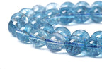 6mm 61pcs Blue Topaz Crystal Quartz Natural Stone Round Loose Beads for Jewelry Making DIY Bracelet Necklace Earrings
