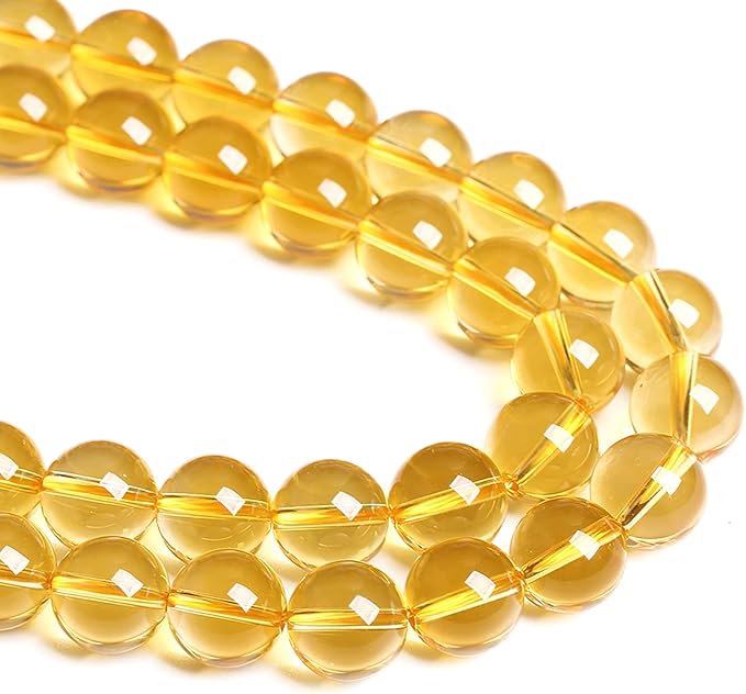 6MM 60PCS Natural Crystal Stone Clean Citrine 3A Grade Loose Beads for Jewelry Making DIY Bracelet