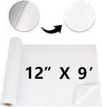 White Glitter HTV Heat Transfer Vinyl Rolls12inch by 9feet PU Stretch Iron on Vinyl HTV Vinyl for T-Shirt for Silhouette and Cameo(9Ft, Z1-Glitter White)