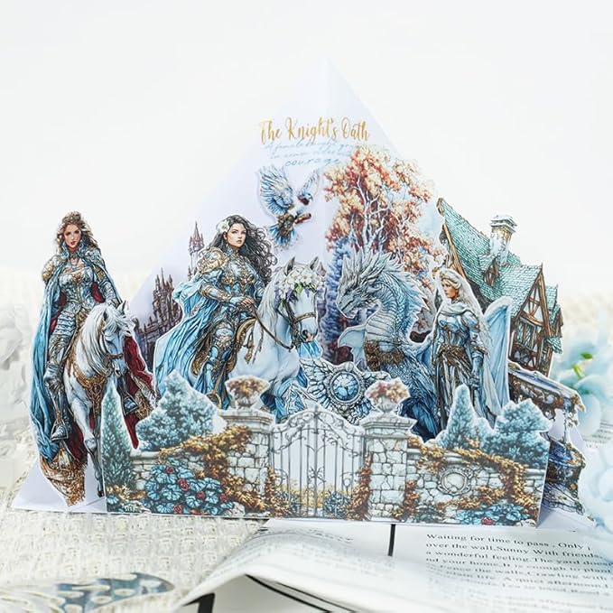 Dwpetzo Scrapbooking Sticker Book, 20 Sheets Pe-Cut PET, Washi Tape, and Craft Paper Stickers for Junk Journal Supplies, Journal Stickers for Journaling, Planner, Bujo, Collage (Sword and Shield)