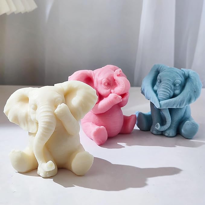 Elephant Molds Elephant CandleResin Mold - Resin Casting Silicone Molds for Home Decor & Candle Making Wave Spiral Mold