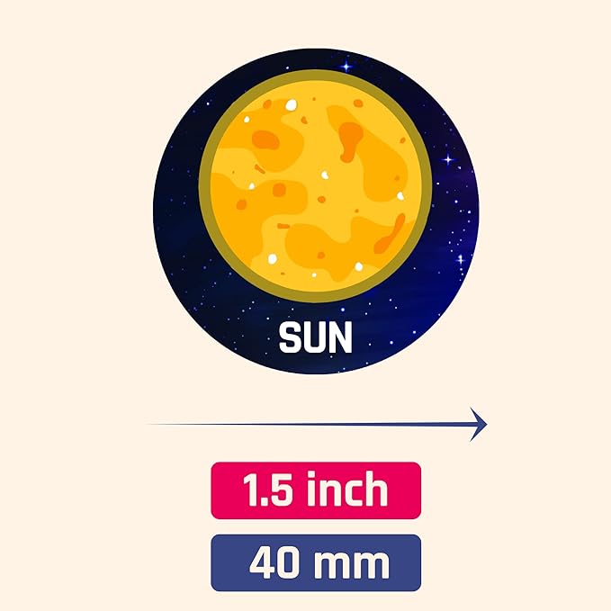 40 Sheets - Space Planet Stickers for Kids - 400 Stickers, 1.5"