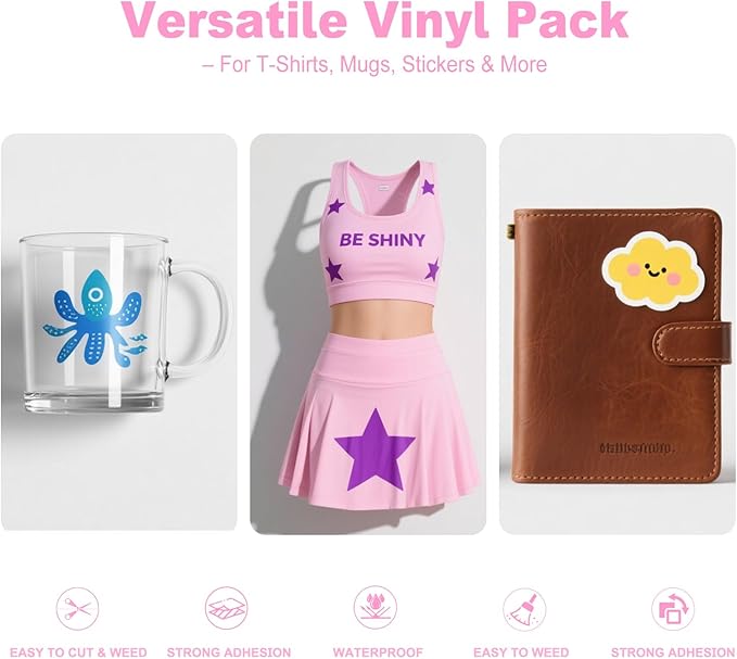 The All-in-One Accessories and Supplies Bundle for Xtra-103Pcs Starter Kit with Weeding Tools, HTVs, Permanent Vinyl, Transfer Paper, LED Light Pad, Paper Cutter for Crafting Projects