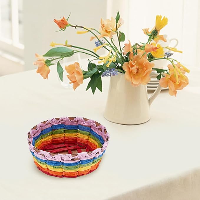 FREEBLOSS 24 Set Basket Weaving Kit Creative Woven Bowl Raffia Basket Arts and Crafts Projects with Video Tutorials Basket Making Kit for Easter Eggs Gifts