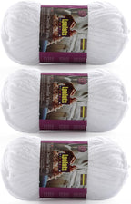 Chunky Chenille Yarn for Crocheting - 3x100g/3.5oz Baby Blanket Yarn for Crocheting Soft - 262 Yards Fluffy Thick Plush Yarns for Knitting Blankets Amigurumi (3, White)