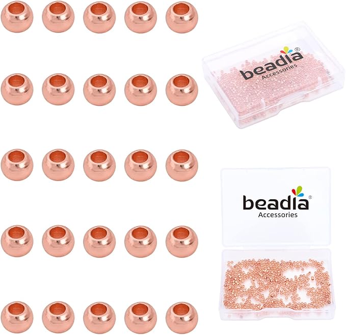 Rose Gold Plated Round Spacer Beads 2mm 600pcs for Jewelry Making Findings Non Tarnish