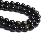 6MM 60PCS Natural Stone Golden Obsidian Loose Spacer Beads for Jewelry Making DIY Bracelet