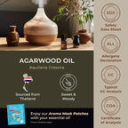 Gya Labs Agarwood Essential Oil - 0.34 Fl Oz - for Hair, Skin, Diffuser, Aromatherapy & DIY Candle Making Scent