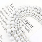 45pcs 8mm Natural Stone Beads White Howlite Beads Energy Crystal Power Gemstone for Jewelry Making, DIY Bracelet Necklace