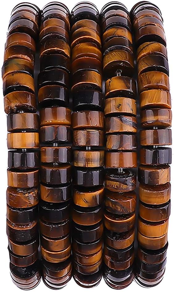 Natural Yellow Tiger Eye Spacer Beads Caps Loose Semi Gemstone for Beading Jewelry Making 6mmx3mm 38cm
