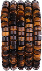 Natural Yellow Tiger Eye Spacer Beads Caps Loose Semi Gemstone for Beading Jewelry Making 6mmx3mm 38cm