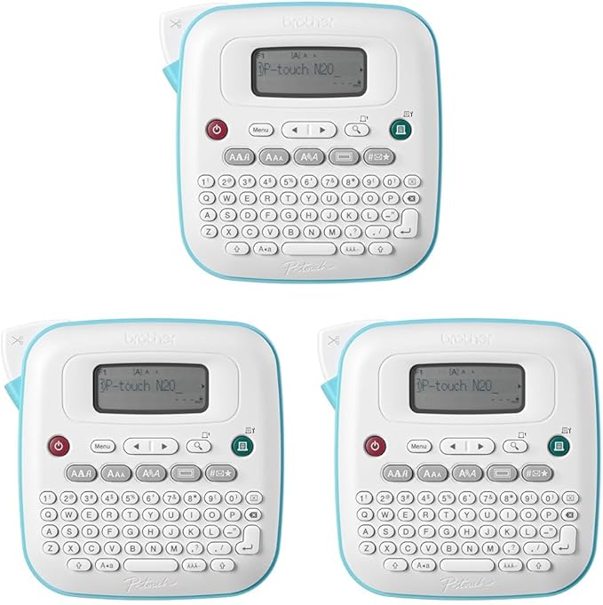 Brother P-Touch PT-N20 Personal Desktop Label Maker, Portable, Handheld and Prints, P-Touch Btag ~½” (12mm) Wide Color Personalized Label Tapes (Pack of 3)