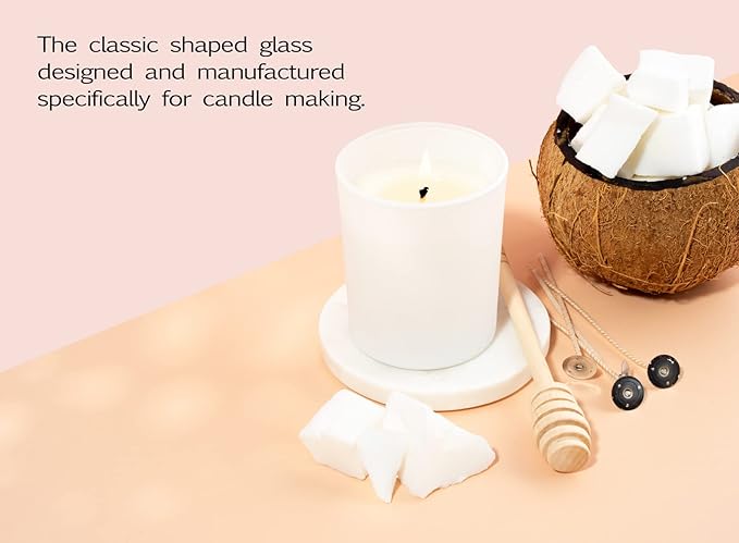 Aroparc 12 Pack 10oz White Candle Jars with Bamboo Lids, Candle Containers for Candle Making, Wedding Favors & Luxury Lines - Gloss White