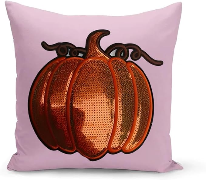 Halloween Pumpkin Iron on Patches Sequin Fabric Embroidery Sew on Stickers Applique for DIY Crafts T Shirt Clothing Jackets Backpacks Jeans Party Decorations Accessories