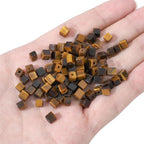 Natural Yellow Tiger Eye Square Stone Beads 4x4mm 85pcs Cube Loose Semi Gemstone Beads for Jewelry Making Design