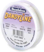 Beadalon Dandyline Bead Weaving & Stringing Thread, 0.13 mm / .004 in, White, 25 m