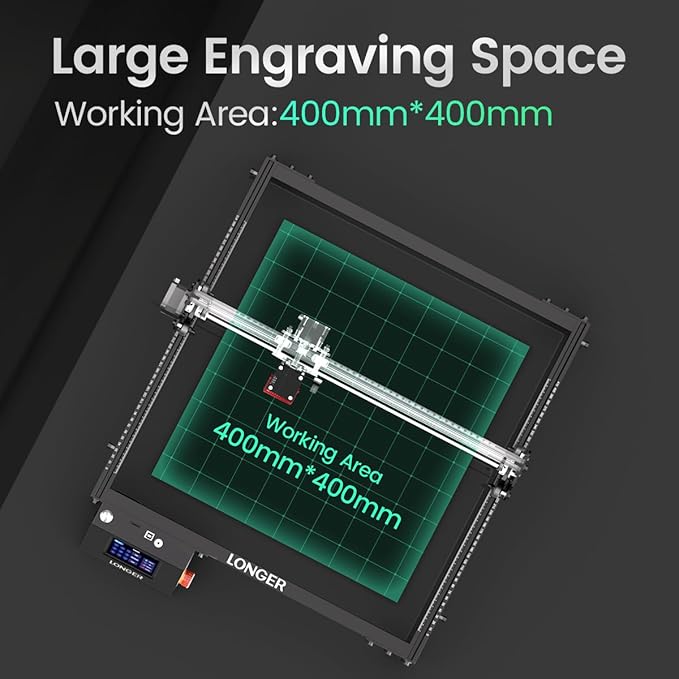 Longer RAY5 New Upgrade Laser Engraver, Laser Cutter 10W Output Power, Engraving Speed Up to 24,000 mm/min, 3.5” Color Touch Screen, App Offline Control, DIY Engraver Tool for Metal/Glass/Wood