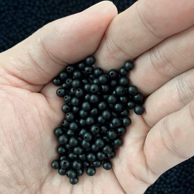 NCB Black Matte Onyx Beads 200pcs 4mm Round Gemstone Beads Spacer Charm Beads Natural Stone Loose Beads for Bracelet Necklace Jewelry Making 4mm 6mm 8mm 10mm (Matte Black Onyx, 4mm 200Beads)