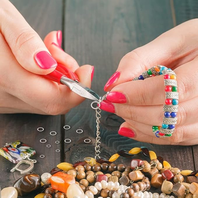 Mandala Crafts 4mm Gunmetal Double Jump Rings for Jewelry Making - 1600 Pcs Small Split Key Rings Set for Crafts, DIY Keychains, and Accessories